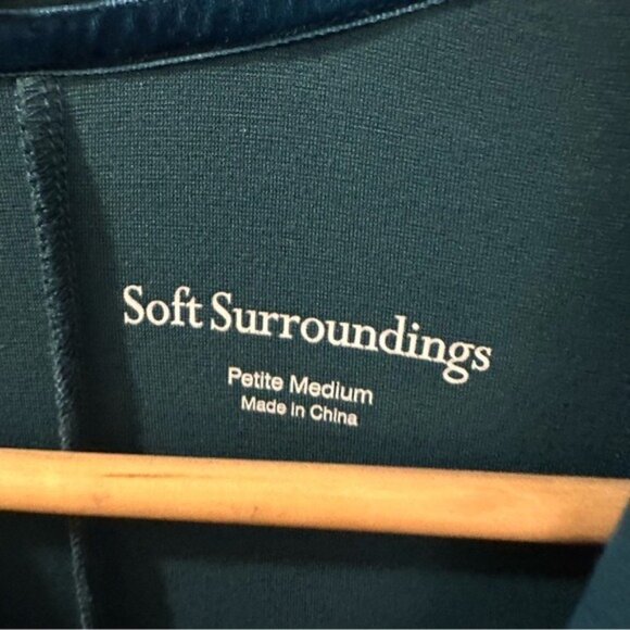 Soft Surroundings Lagia Teal Lagenlook Maxi Dress PM Comfy Boho Cottagecore - Picture 7 of 10